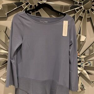 Soft Surroundings Forget Me Not Asymmetrical Ruffle Top,  Blue XS NWT